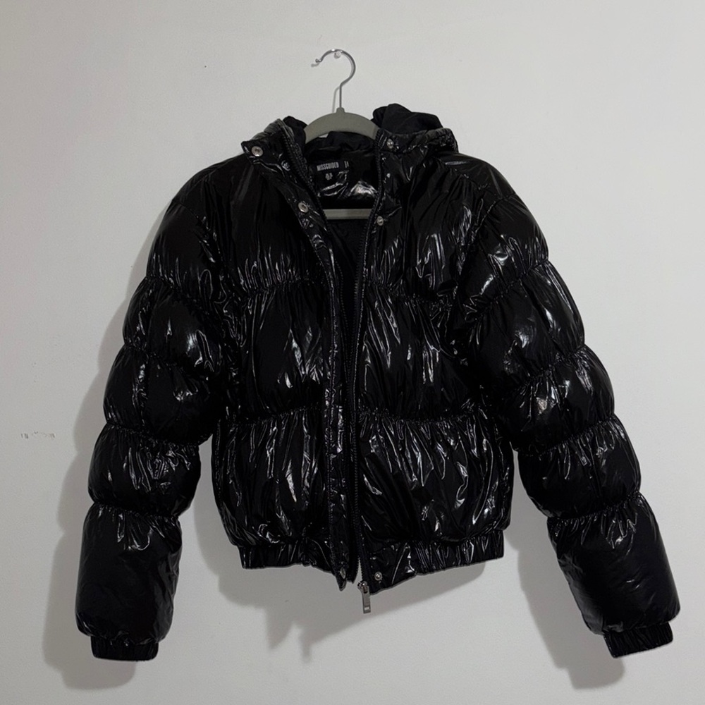 Shiny Black Puffer Jacket